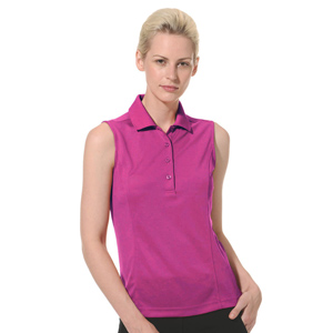 Monterey Club Solid matching knit collar Sleeveless Polo Shirt