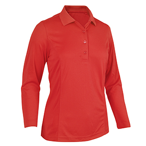 Monterey Club Solid matching knit collar Long Sleeve Polo Shirt