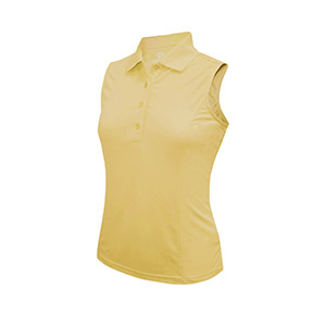 Monterey Club Polyester 97%/Spandex 3%,Pique,Microfiber Solid matching knit collar Sleeveless Polo Shirt