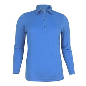 Monterey Club Solid Tailored Collar Long Sleeve Polo Shirt