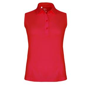 Monterey Club Solid Tailored Collar Sleeveless Polo Shirt