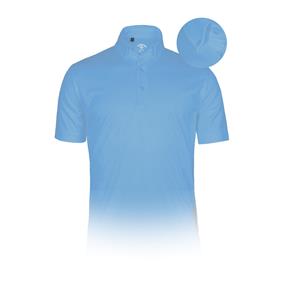 Monterey Club Microfiber Tonal Pinstripe Texture, Solid Tailored Collar Button-Down Short Sleeve Polo Shirt