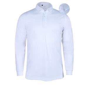 Monterey Club Microfiber Tonal Pinstripe Texture, Solid Tailored Collar Button-Down Long Sleeve Polo Shirt